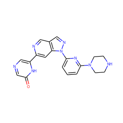 O=c1cncc(-c2cc3c(cn2)cnn3-c2cccc(N3CCNCC3)n2)[nH]1 ZINC000224858389