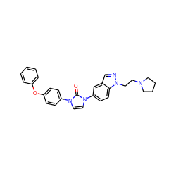 O=c1n(-c2ccc(Oc3ccccc3)cc2)ccn1-c1ccc2c(cnn2CCN2CCCC2)c1 ZINC000028524962