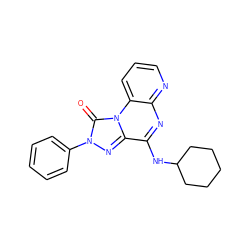 O=c1n(-c2ccccc2)nc2c(NC3CCCCC3)nc3ncccc3n12 ZINC000040901507