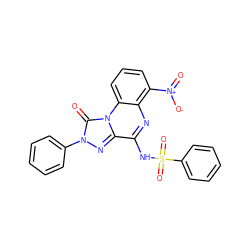 O=c1n(-c2ccccc2)nc2c(NS(=O)(=O)c3ccccc3)nc3c([N+](=O)[O-])cccc3n12 ZINC000040938921