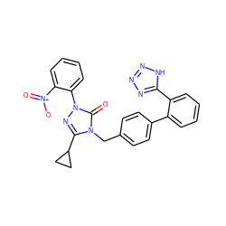 O=c1n(-c2ccccc2[N+](=O)[O-])nc(C2CC2)n1Cc1ccc(-c2ccccc2-c2nnn[nH]2)cc1 ZINC000013832659