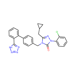 O=c1n(-c2ccccc2Cl)nc(CC2CC2)n1Cc1ccc(-c2ccccc2-c2nnn[nH]2)cc1 ZINC000013832656