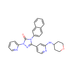 O=c1n(-c2ccccn2)nc(-c2ccnc(NC3CCOCC3)c2)n1-c1ccc2ccccc2c1 ZINC000066252530