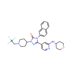 O=c1n(C2CCN(CC(F)(F)F)CC2)nc(-c2ccnc(NC3CCOCC3)c2)n1-c1ccc2ccccc2c1 ZINC000066258429