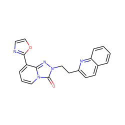 O=c1n(CCc2ccc3ccccc3n2)nc2c(-c3ncco3)cccn12 ZINC000147657336