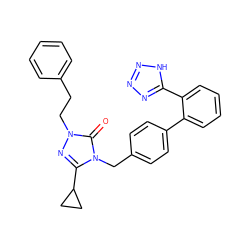 O=c1n(CCc2ccccc2)nc(C2CC2)n1Cc1ccc(-c2ccccc2-c2nnn[nH]2)cc1 ZINC000013832711