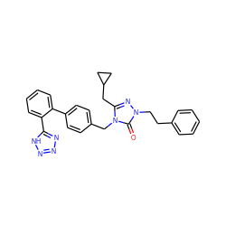 O=c1n(CCc2ccccc2)nc(CC2CC2)n1Cc1ccc(-c2ccccc2-c2nnn[nH]2)cc1 ZINC000013832712