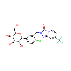 O=c1n(Cc2cc([C@@H]3O[C@H](CO)[C@@H](O)[C@H](O)[C@H]3O)ccc2Cl)nc2cc(C(F)(F)F)ccn12 ZINC000096175382