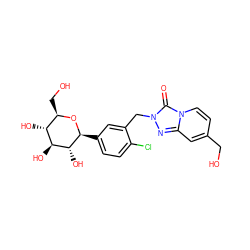 O=c1n(Cc2cc([C@@H]3O[C@H](CO)[C@@H](O)[C@H](O)[C@H]3O)ccc2Cl)nc2cc(CO)ccn12 ZINC000096175393