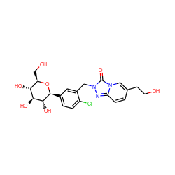 O=c1n(Cc2cc([C@@H]3O[C@H](CO)[C@@H](O)[C@H](O)[C@H]3O)ccc2Cl)nc2ccc(CCO)cn12 ZINC000096175394