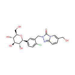 O=c1n(Cc2cc([C@@H]3O[C@H](CO)[C@@H](O)[C@H](O)[C@H]3O)ccc2Cl)nc2ccc(CO)cn12 ZINC000096175385