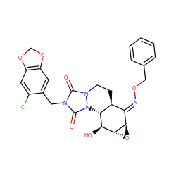 O=c1n(Cc2cc3c(cc2Cl)OCO3)c(=O)n2n1CC[C@H]1/C(=N\OCc3ccccc3)[C@H]3O[C@@H]3[C@@H](O)[C@@H]12 ZINC000102639064