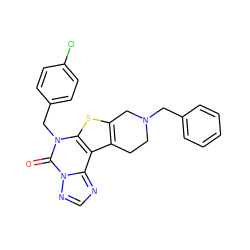 O=c1n(Cc2ccc(Cl)cc2)c2sc3c(c2c2ncnn12)CCN(Cc1ccccc1)C3 ZINC000216369504