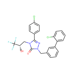 O=c1n(Cc2cccc(-c3ccccc3Cl)c2)nc(-c2ccc(Cl)cc2)n1C[C@H](O)C(F)(F)F ZINC000118909893