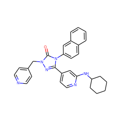 O=c1n(Cc2ccncc2)nc(-c2ccnc(NC3CCCCC3)c2)n1-c1ccc2ccccc2c1 ZINC000066251512