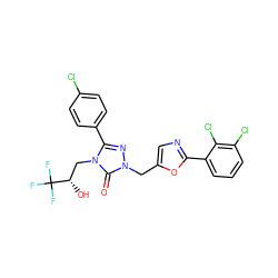 O=c1n(Cc2cnc(-c3cccc(Cl)c3Cl)o2)nc(-c2ccc(Cl)cc2)n1C[C@H](O)C(F)(F)F ZINC000118910739