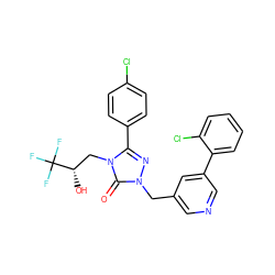 O=c1n(Cc2cncc(-c3ccccc3Cl)c2)nc(-c2ccc(Cl)cc2)n1C[C@H](O)C(F)(F)F ZINC000167479507