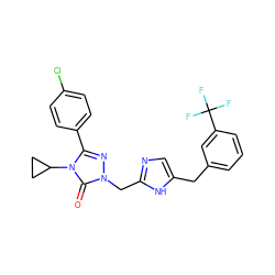 O=c1n(Cc2ncc(Cc3cccc(C(F)(F)F)c3)[nH]2)nc(-c2ccc(Cl)cc2)n1C1CC1 ZINC000141343377