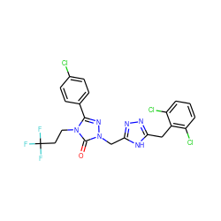 O=c1n(Cc2nnc(Cc3c(Cl)cccc3Cl)[nH]2)nc(-c2ccc(Cl)cc2)n1CCC(F)(F)F ZINC000167385774