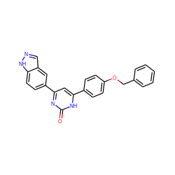 O=c1nc(-c2ccc3[nH]ncc3c2)cc(-c2ccc(OCc3ccccc3)cc2)[nH]1 ZINC000040979972