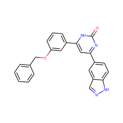 O=c1nc(-c2ccc3[nH]ncc3c2)cc(-c2cccc(OCc3ccccc3)c2)[nH]1 ZINC000040976973