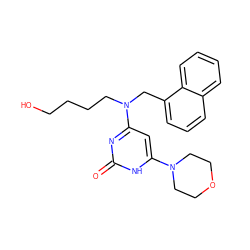 O=c1nc(N(CCCCO)Cc2cccc3ccccc23)cc(N2CCOCC2)[nH]1 ZINC000095553269