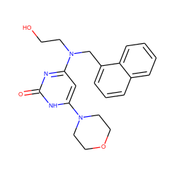 O=c1nc(N(CCO)Cc2cccc3ccccc23)cc(N2CCOCC2)[nH]1 ZINC000095555729