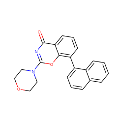 O=c1nc(N2CCOCC2)oc2c(-c3cccc4ccccc34)cccc12 ZINC000653798061