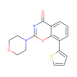 O=c1nc(N2CCOCC2)oc2c(-c3cccs3)cccc12 ZINC000653788031