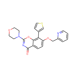 O=c1nc(N2CCOCC2)oc2c(-c3ccsc3)c(OCc3ccccn3)ccc12 ZINC001772648394