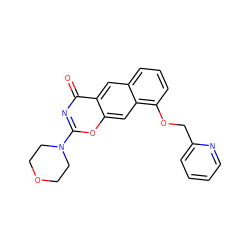 O=c1nc(N2CCOCC2)oc2cc3c(OCc4ccccn4)cccc3cc12 ZINC000072176841