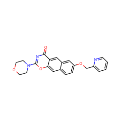 O=c1nc(N2CCOCC2)oc2cc3ccc(OCc4ccccn4)cc3cc12 ZINC000072177046