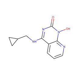 O=c1nc(NCC2CC2)c2cccnc2n1O ZINC000169350740