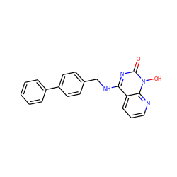 O=c1nc(NCc2ccc(-c3ccccc3)cc2)c2cccnc2n1O ZINC000169350742