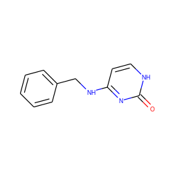 O=c1nc(NCc2ccccc2)cc[nH]1 ZINC000001745732