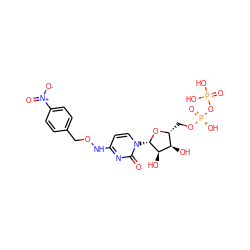 O=c1nc(NOCc2ccc([N+](=O)[O-])cc2)ccn1[C@@H]1O[C@H](CO[P@@](=O)(O)OP(=O)(O)O)[C@@H](O)[C@H]1O ZINC000169328391