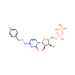 O=c1nc(NOCc2ccc(I)cc2)ccn1[C@@H]1O[C@H](CO[P@@](=O)(O)OP(=O)(O)O)[C@@H](O)[C@H]1O ZINC000169328388