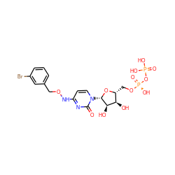 O=c1nc(NOCc2cccc(Br)c2)ccn1[C@@H]1O[C@H](CO[P@@](=O)(O)OP(=O)(O)O)[C@@H](O)[C@H]1O ZINC000169328381