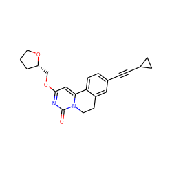 O=c1nc(OC[C@@H]2CCCO2)cc2n1CCc1cc(C#CC3CC3)ccc1-2 ZINC000220205860