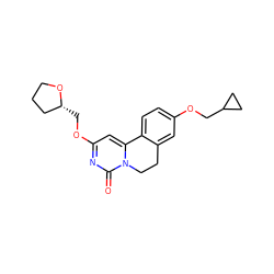 O=c1nc(OC[C@@H]2CCCO2)cc2n1CCc1cc(OCC3CC3)ccc1-2 ZINC000209697724