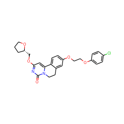 O=c1nc(OC[C@@H]2CCCO2)cc2n1CCc1cc(OCCOc3ccc(Cl)cc3)ccc1-2 ZINC000209692566