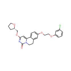 O=c1nc(OC[C@@H]2CCCO2)cc2n1CCc1cc(OCCOc3cccc(Cl)c3)ccc1-2 ZINC000219836259