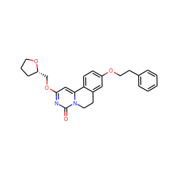 O=c1nc(OC[C@@H]2CCCO2)cc2n1CCc1cc(OCCc3ccccc3)ccc1-2 ZINC000209702973