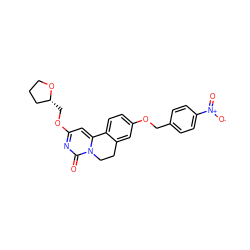 O=c1nc(OC[C@@H]2CCCO2)cc2n1CCc1cc(OCc3ccc([N+](=O)[O-])cc3)ccc1-2 ZINC000220150875