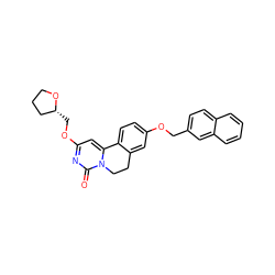 O=c1nc(OC[C@@H]2CCCO2)cc2n1CCc1cc(OCc3ccc4ccccc4c3)ccc1-2 ZINC000209723097