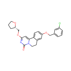 O=c1nc(OC[C@@H]2CCCO2)cc2n1CCc1cc(OCc3cccc(Cl)c3)ccc1-2 ZINC000209710321