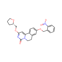 O=c1nc(OC[C@@H]2CCCO2)cc2n1CCc1cc(OCc3ccccc3[N+](=O)[O-])ccc1-2 ZINC000209716591