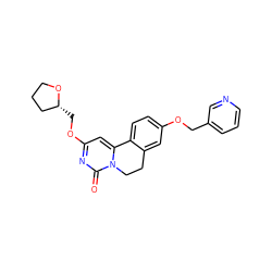 O=c1nc(OC[C@@H]2CCCO2)cc2n1CCc1cc(OCc3cccnc3)ccc1-2 ZINC000209697564