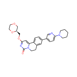 O=c1nc(OC[C@@H]2COCCO2)cc2n1CCc1cc(-c3ccc(N4CCCCC4)nc3)ccc1-2 ZINC000142958325