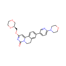 O=c1nc(OC[C@@H]2COCCO2)cc2n1CCc1cc(-c3ccc(N4CCOCC4)nc3)ccc1-2 ZINC000142996771